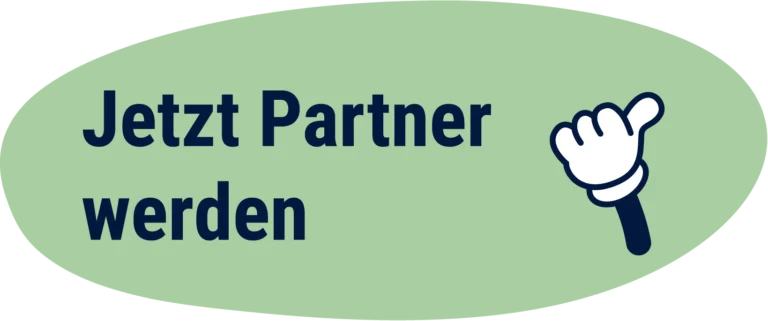 Mutmacher Pioniere Button mit Icon (Hand mit Daumen hoch) und Text "Jetzt Partner werden"
